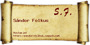 Sándor Folkus névjegykártya